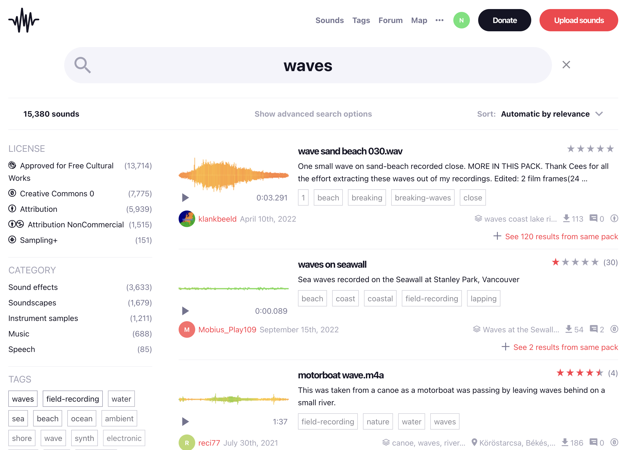 Free sound resources from Free Sound